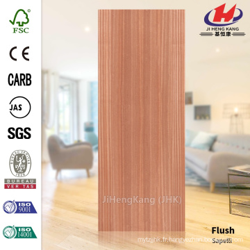 JHK-F01 Bonne qualité Flat Red Sapelli Natural Deep Mold HDF Simple Door Skin Factory